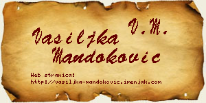 Vasiljka Mandoković vizit kartica